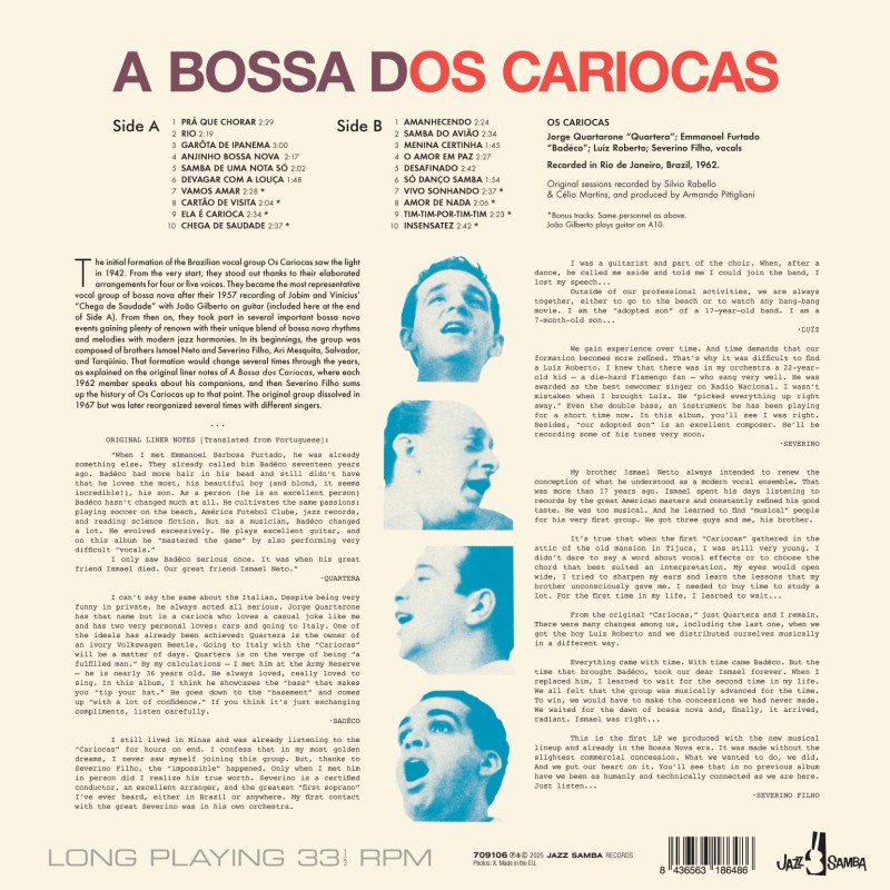 A Bossa Dos Cariocas (LP) - Afbeelding 2